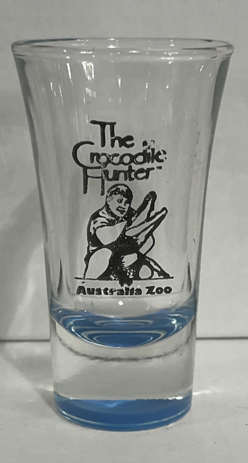 Vintage Steve Irwin Crocodile Hunter Australian Zoo Shot Glass