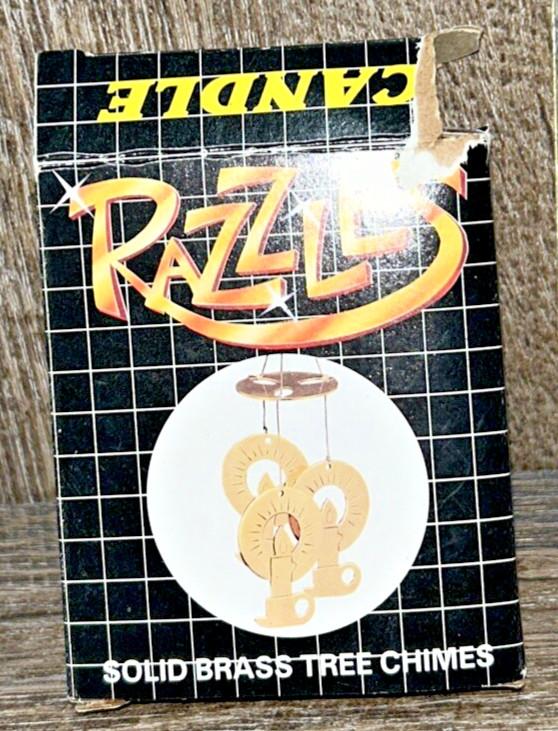 Rare Vintage Razzles Solid Brass Tree Chimes c1984 Christmas Ornaments