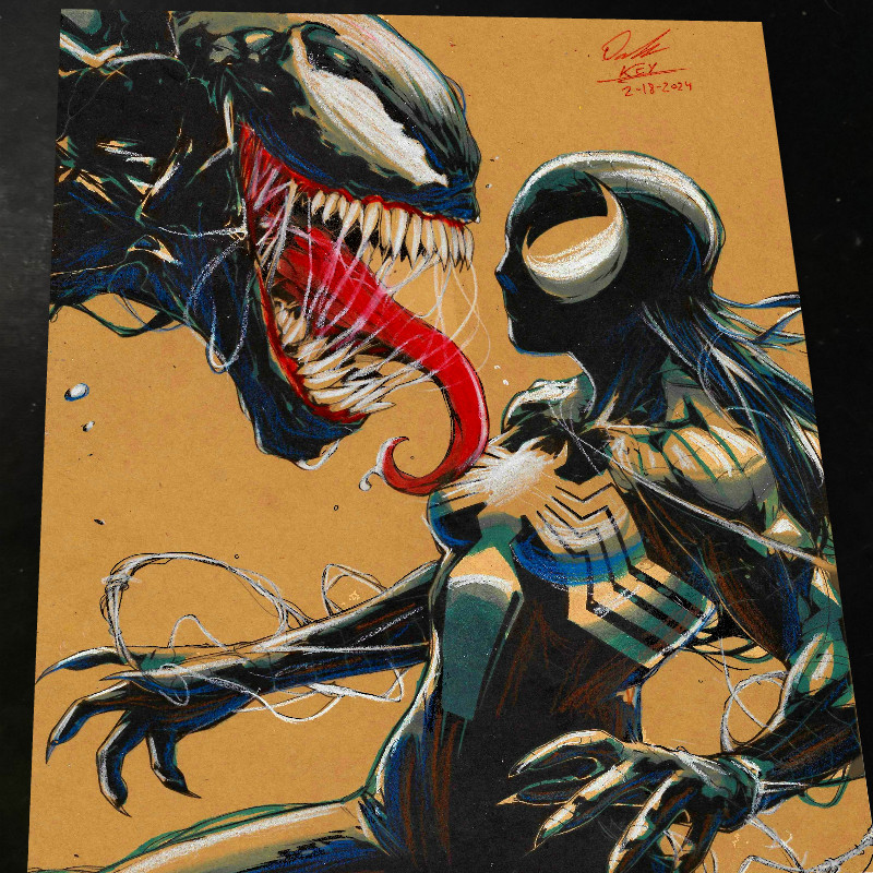 Venom Art Print Signed 8.5x11 | Art by Keyeske