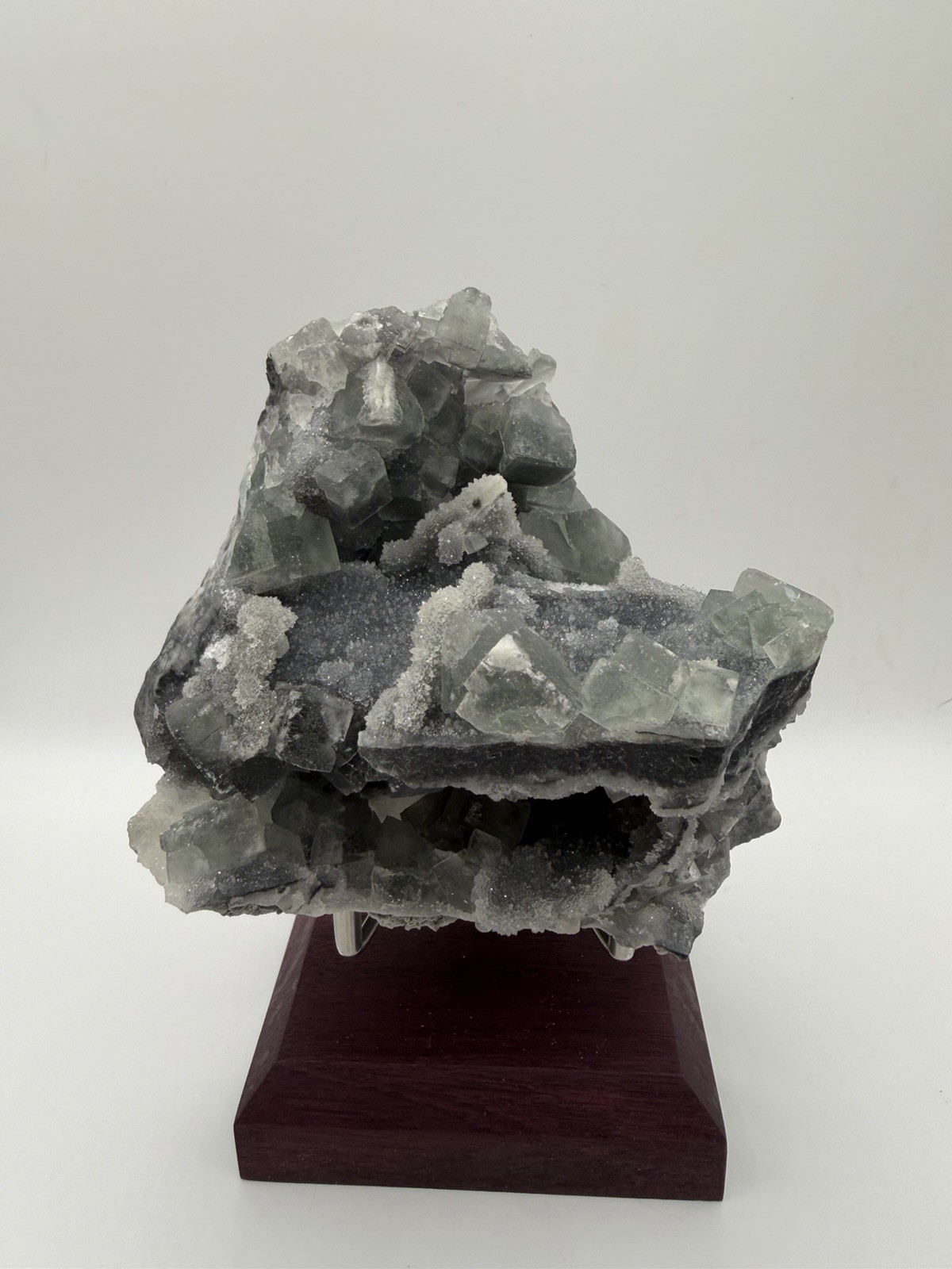 Gorgeous Green Fluorite and Druzy Quartz on Matrix from Fujian Province, China