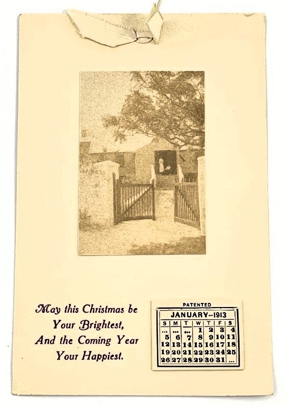 Hamilton Hotel Bermuda c1912 Advertising Trade Card Calendar Annie Edwards 3x5\