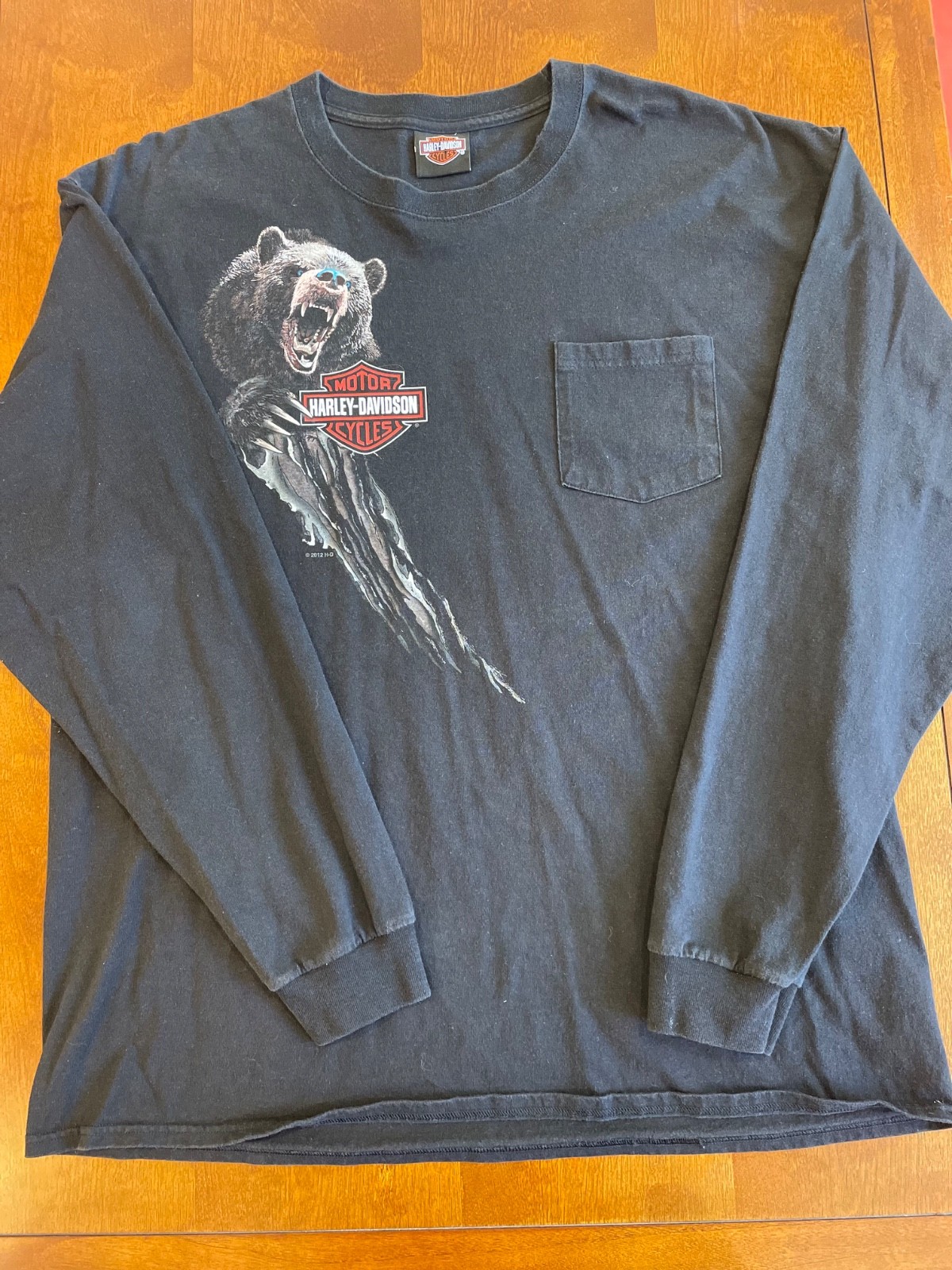 Harley-Davidson Smoky Mountain Roaring Bear Long Sleeve Tee – Size XL – 2012