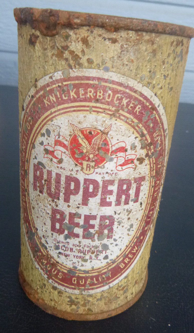 vintage Ruppert  flat top beer can Knickerbocker Keglined bottles