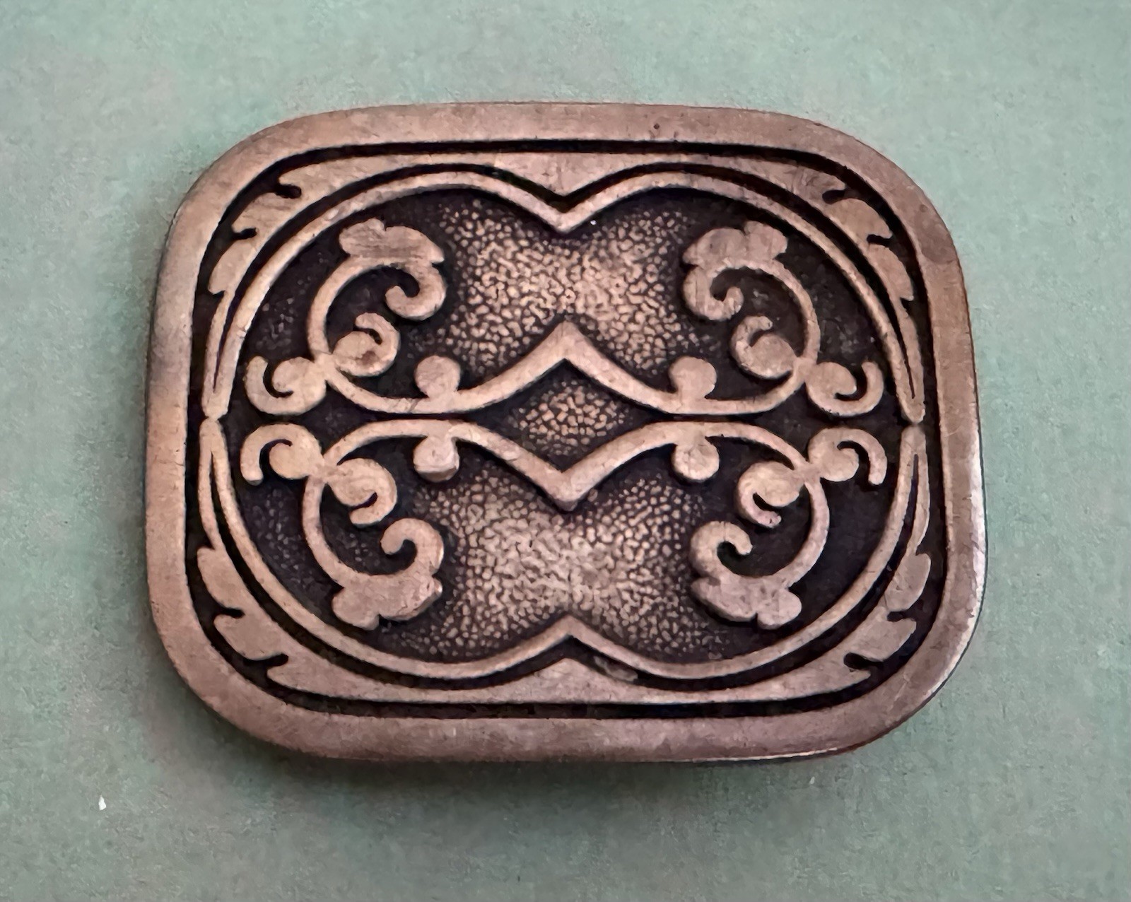 Vintage 1978 BTS Brass Belt Buckle Western Filigree Scroll Deco Hippie Boho 70s