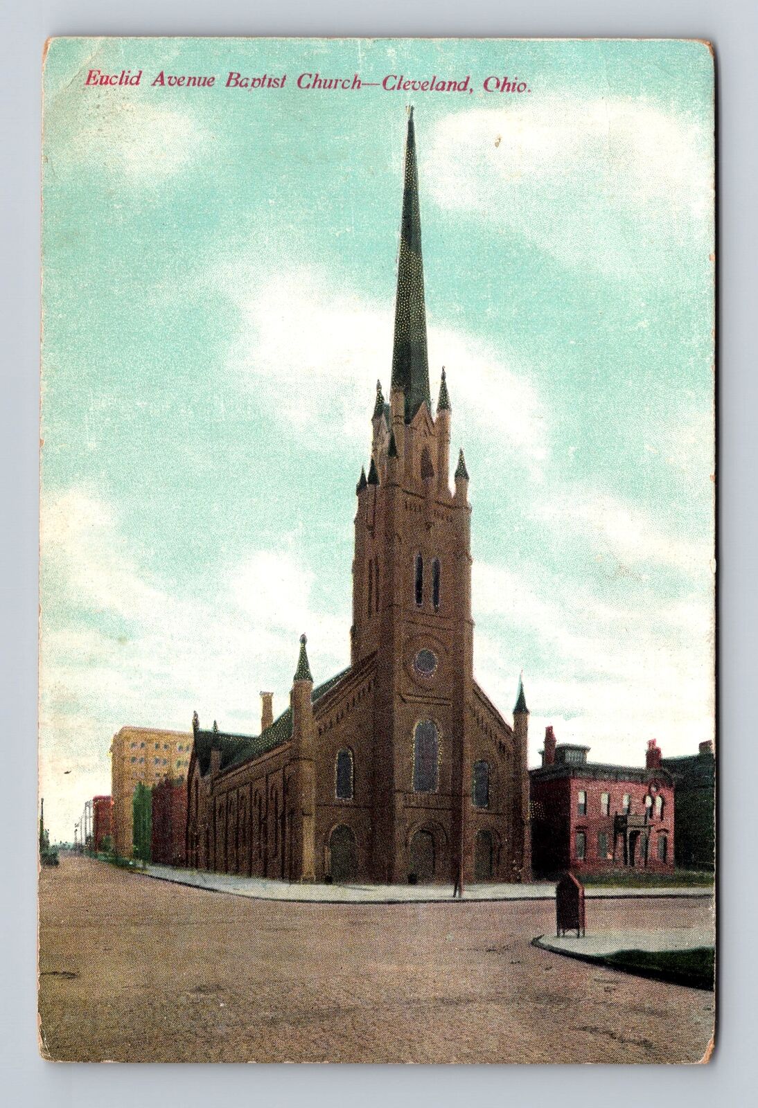 Cleveland OH-Ohio, Euclid Avenue Baptist Church, Religion, Vintage Postcard