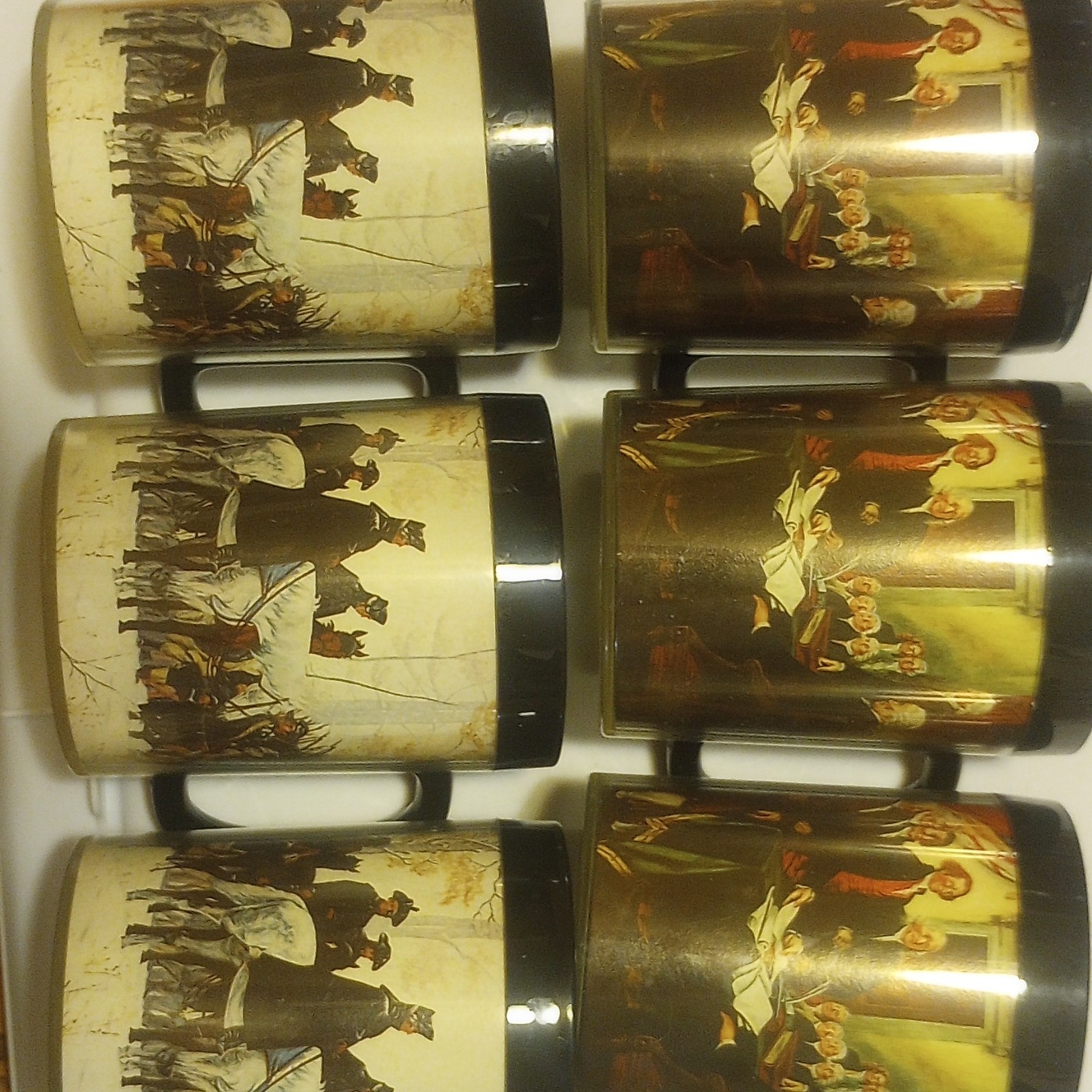 Vintage 1970s Thermo-Serv American Revolutionary War Insulated Mugs - Set of 6 Vintage 1970s Thermo-Serv American Revolutionary War Insulated Mugs - Set of 6