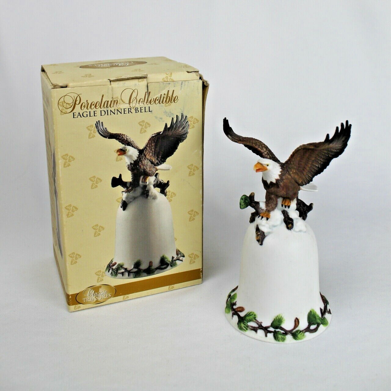 Classic Treasures Porcelain Collectible Eagle Dinner Bell - New in Original Box
