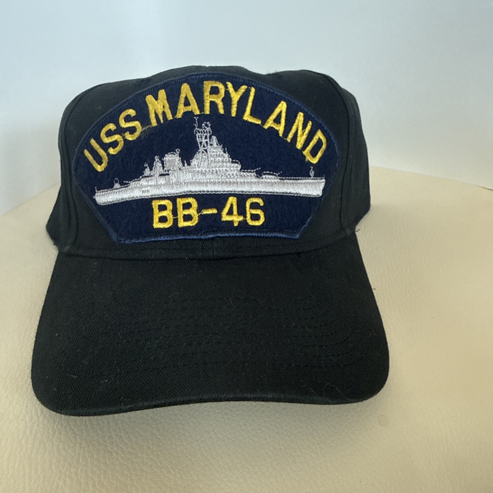 U.S. NAVY USS MARYLAND BB-46 TRUCK HAT BASEBALL CAP IN BLACK