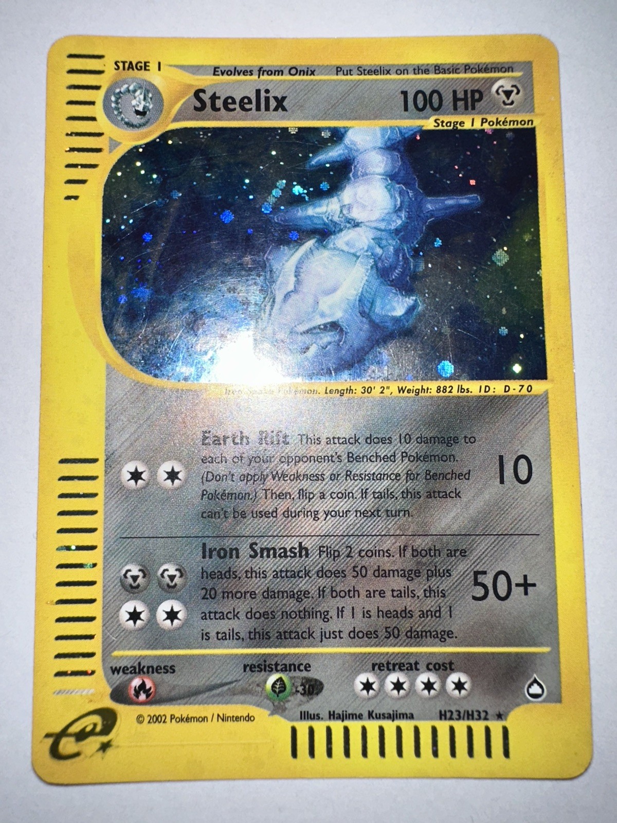 Pokemon Steelix H23/H32 Aquapolis Holo Rare Card Vintage WOTC Set