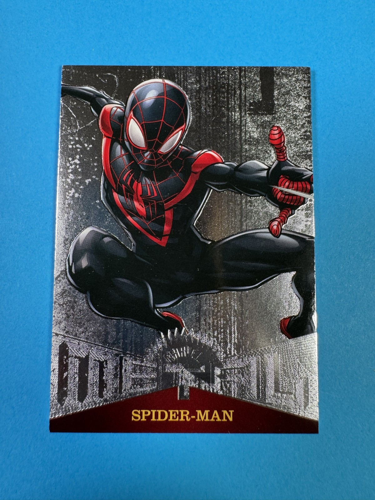 2017 Fleer Ultra Spider-Man Marvel Metal MM50 Spider-Man Miles Morales Silver