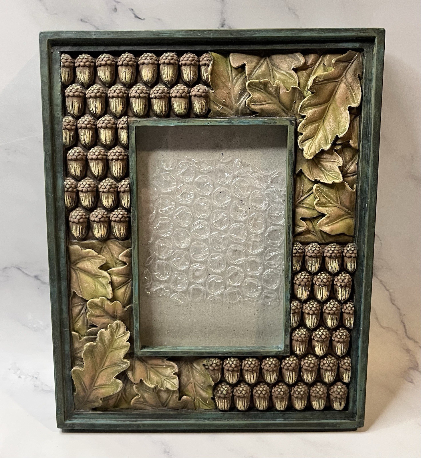 Vintage Parylite Acorn Picture Frame Holds 3.5