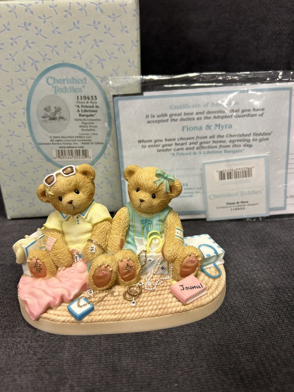 Cherished Teddies Fiona & Myra, A Friend Is A Lifetime Bargain Shopping Jewelry 