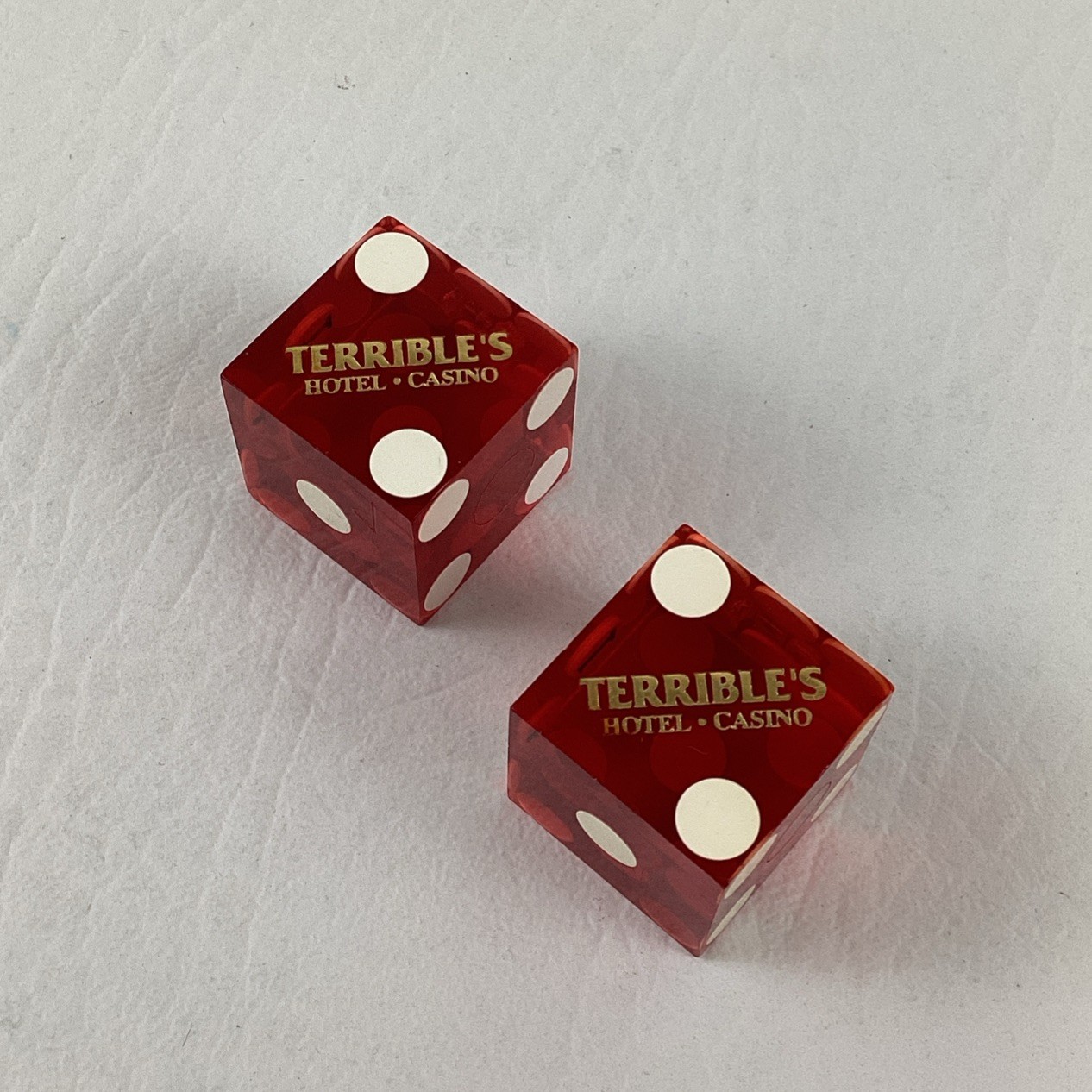 Terribles Hotel Vintage Las Vegas Casino Dice Pair Red Gambling Souvenir 140 123
