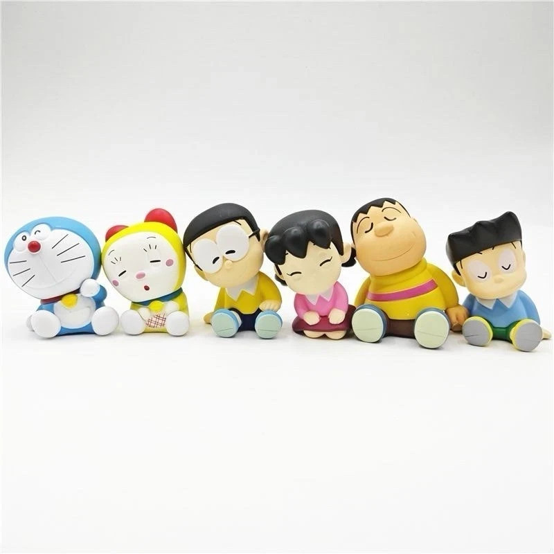 6-Piece Cute Cartoon Family Mini Figure Set – Adorable Doraemon- Fun Character