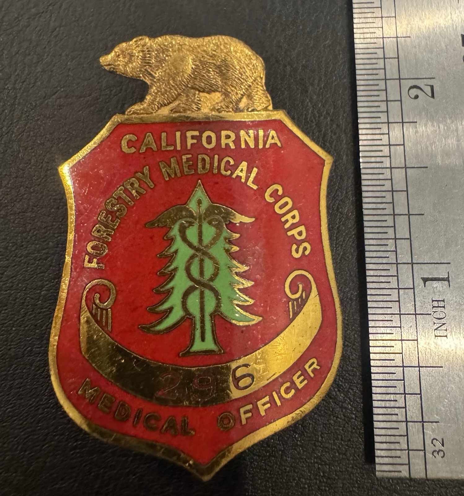 Rare, Antique, California, Forestry Medical Corps, MEDICAL OFFICER, Badge Rare, Antique, California, Forestry Medical Corps, MEDICAL OFFICER, Badge