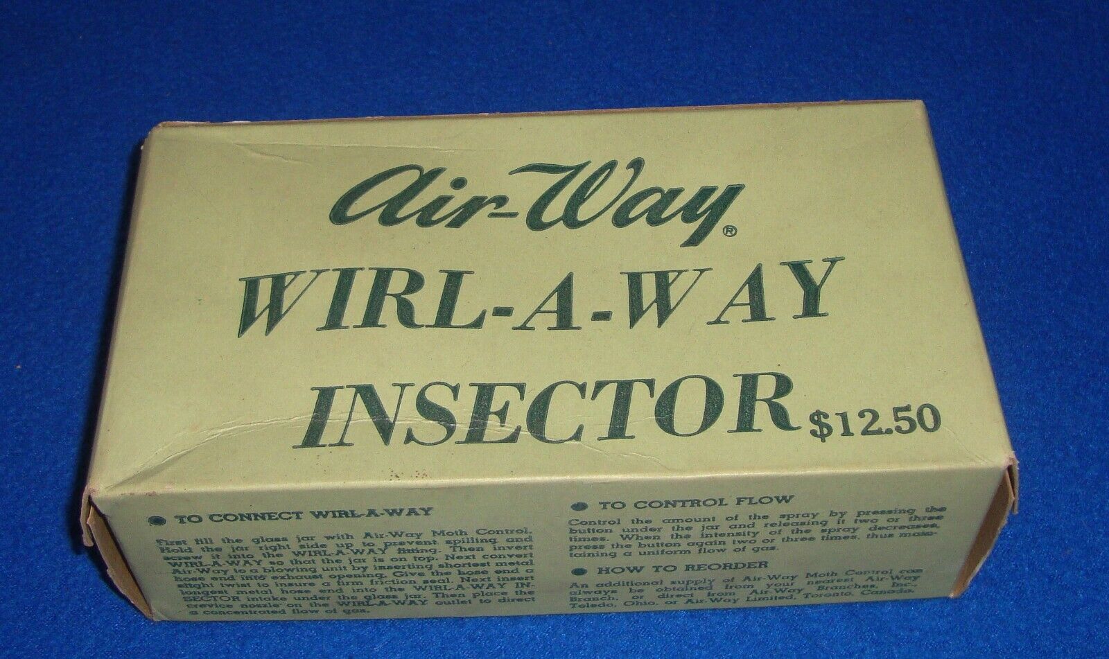 Vintage Air-Way Whirl-A-Way Insector for Moth Control New Old Stock with Box