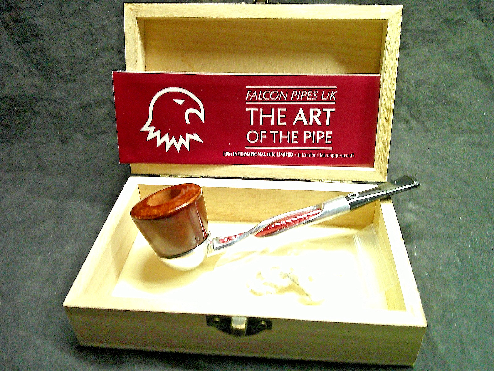 ✔️NEW FALCON PIPE BRIAR ALGIERA SMOOTH BOWL #AN 9 RED SHILLELAGH STEM BOX -E