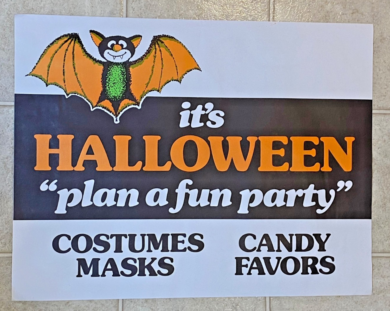 Vintage Ben Franklin 5 & Dime Store Hanging Halloween Sign 17-1/2\