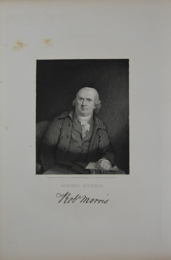 Declaration of Independence Robert Morris Antique Original 1840's Engraving