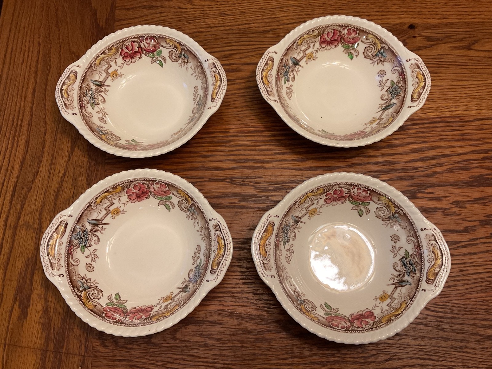 VTG Johnson Brothers “Devonshire” Pattern No. 118579 Lugged Cereal Bowls (4)