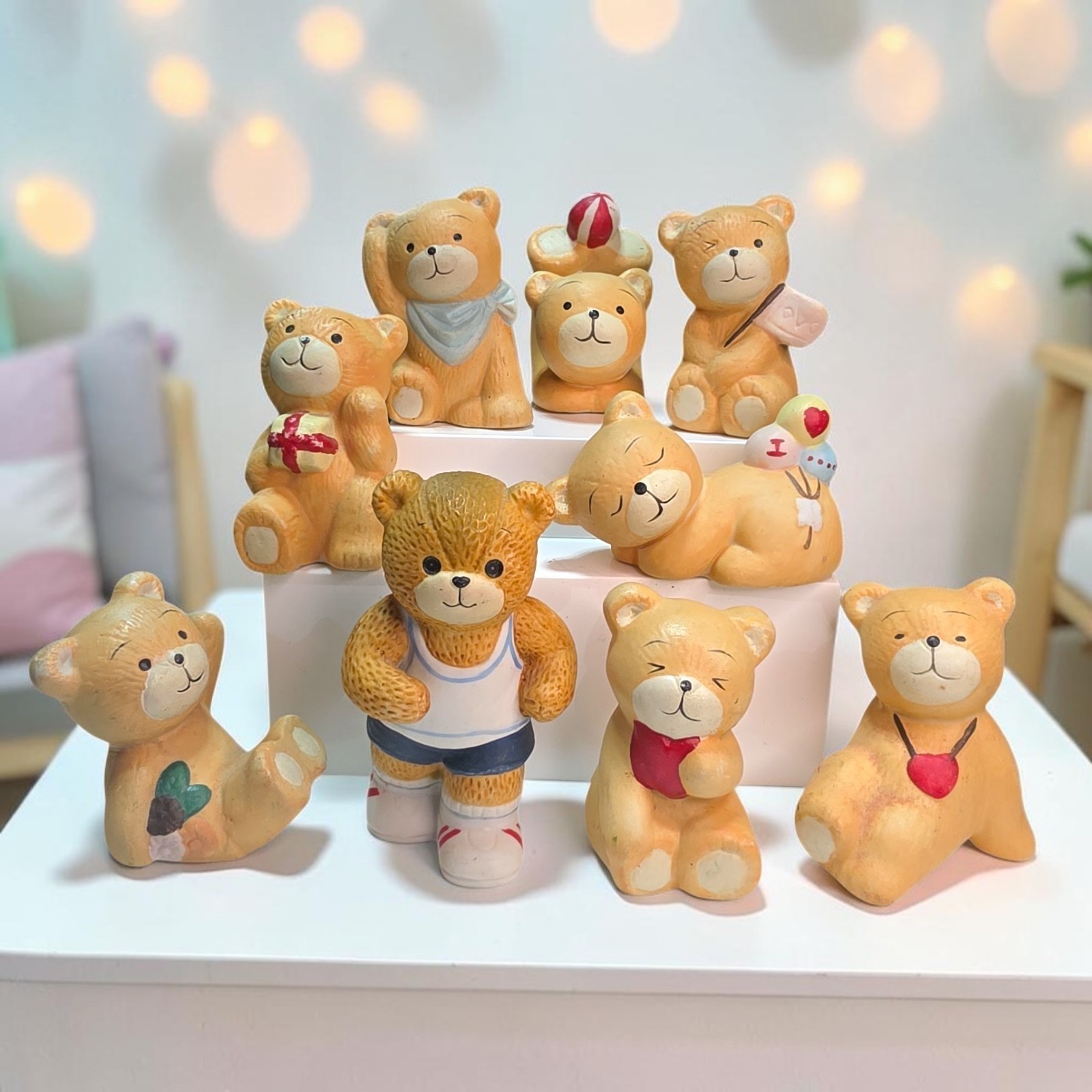 Vintage HOMCO Porcelain Teddy Bear Figurine Lot 1408 1461 Home Interiors 9 Pc Vintage HOMCO Porcelain Teddy Bear Figurine Lot 1408 1461 Home Interiors 9 Pc