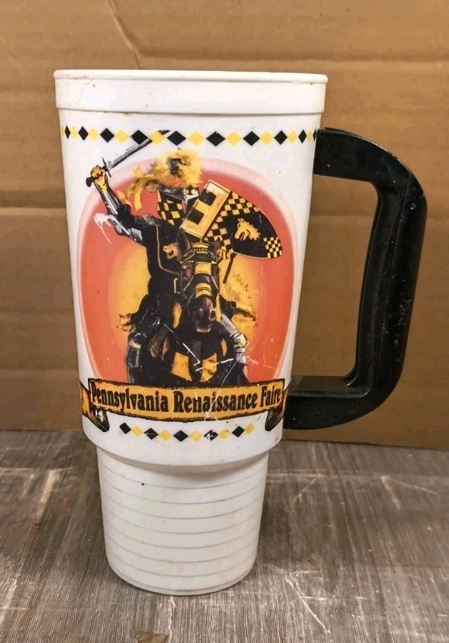 VINTAGE PA RENAISSANCE FAIRE SOUVENIR 32 OZ CUP 1990\'s