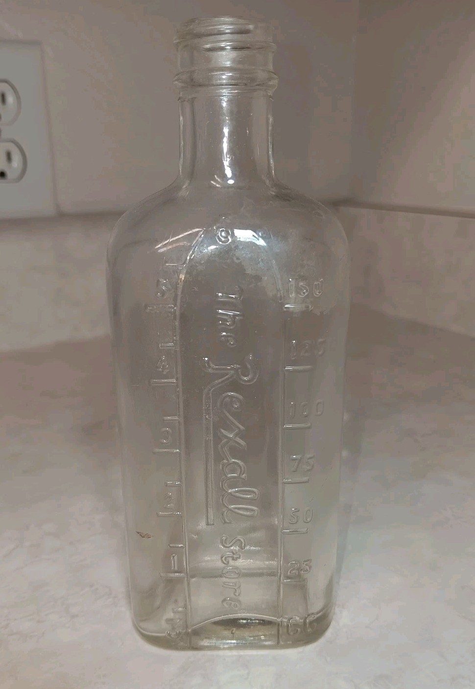 Vtg Rexall Store Medicine Bottle Empty Measurements Embossed 6.25\ Vtg Rexall Store Medicine Bottle Empty Measurements Embossed 6.25\