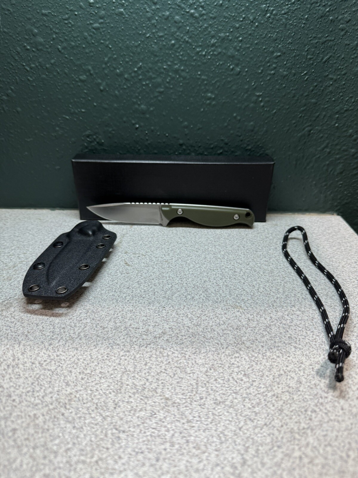 CUSTOM BURNING PINES EDC HUNTNG CAMPING FISHING KNIFE Dark Green 14C28N