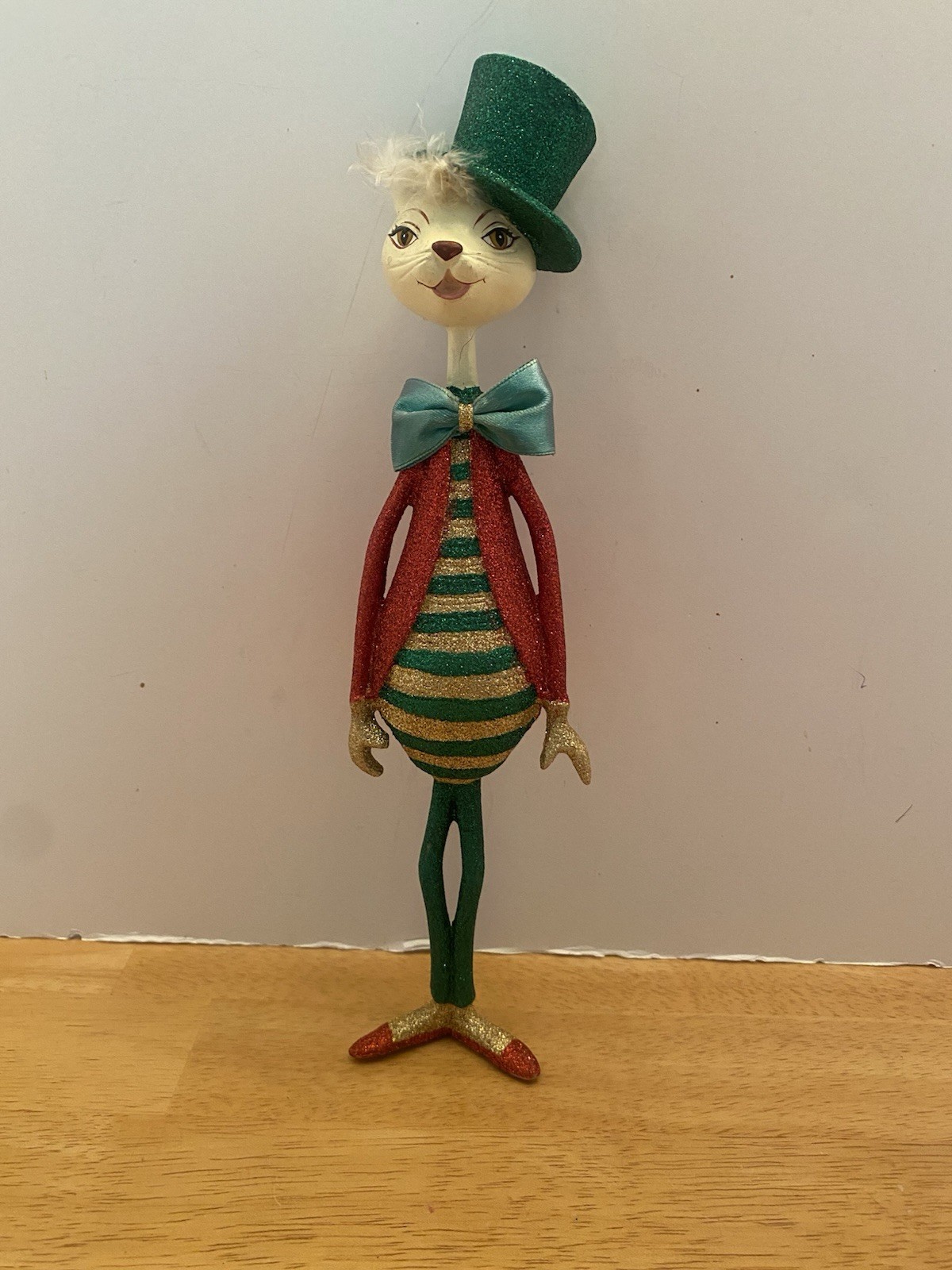 Whimsical White Anthropomorphic Christmas Cat Whimsical White Anthropomorphic Christmas Cat