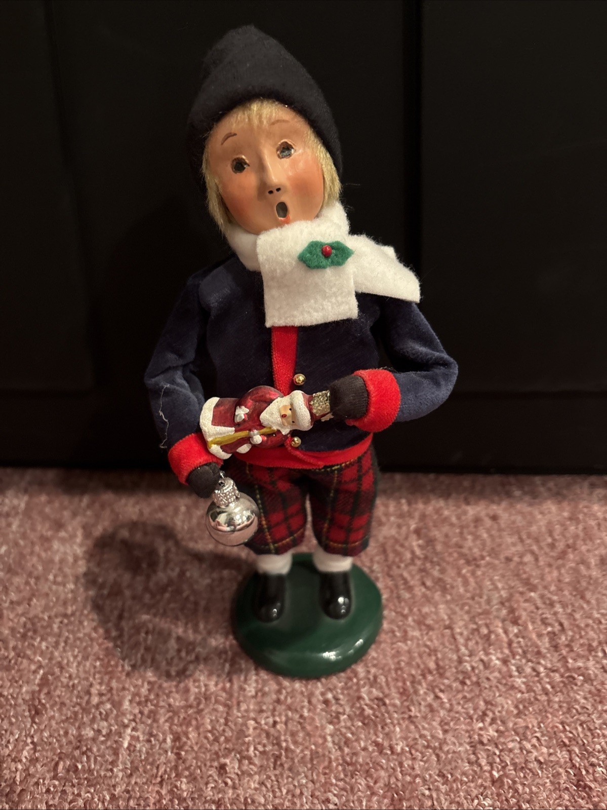 Byers Choice 2013 Boy With Glass Ornament Caroler