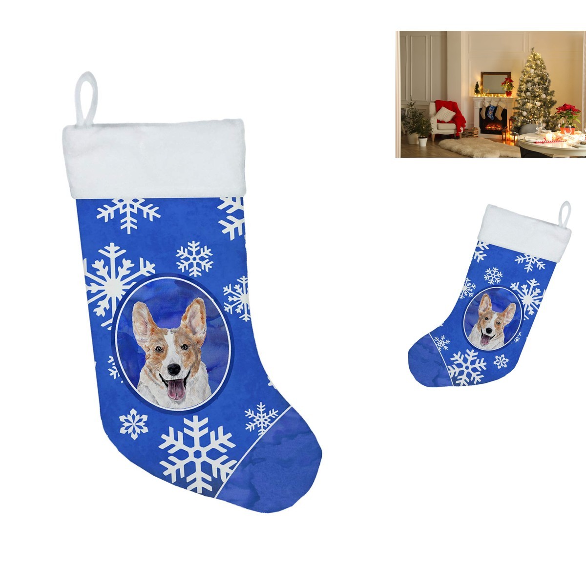 Caroline\'s Treasures SC9768-CS Cardigan Corgi Christmas Stocking