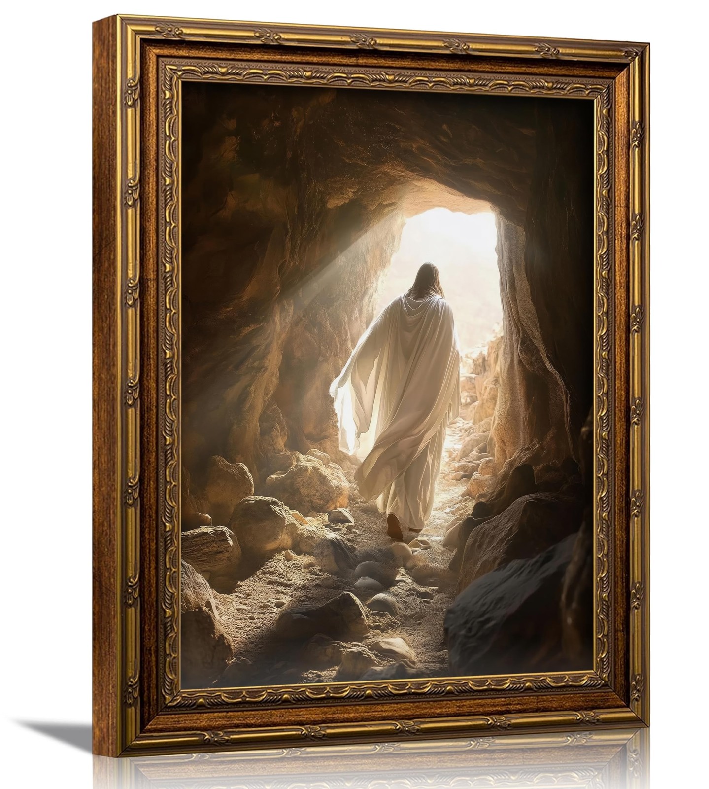 3D Textured Canvas Wall Art Vintage Carved Gold Frame Christian Jesus Resurre... 3D Textured Canvas Wall Art Vintage Carved Gold Frame Christian Jesus Resurre...