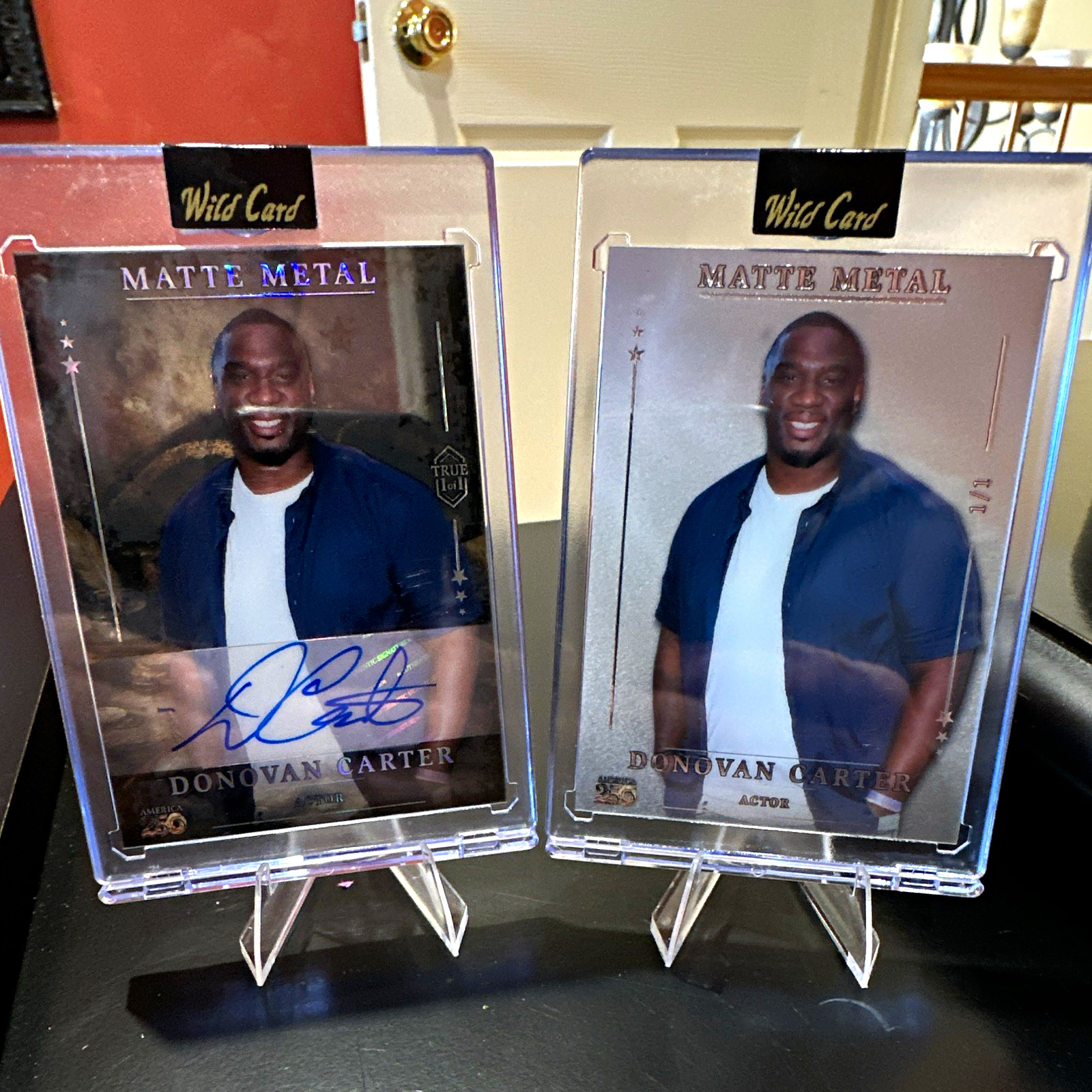 Wild Card 2024 Matte Metal America 250 Donovan Carter Autograph 2-Card Lot