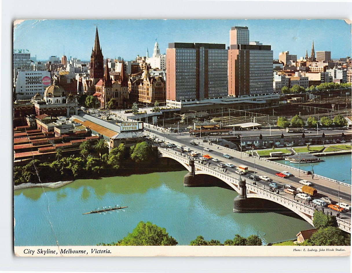 Postcard Prince's Bridge Melbourne Victoria Australia