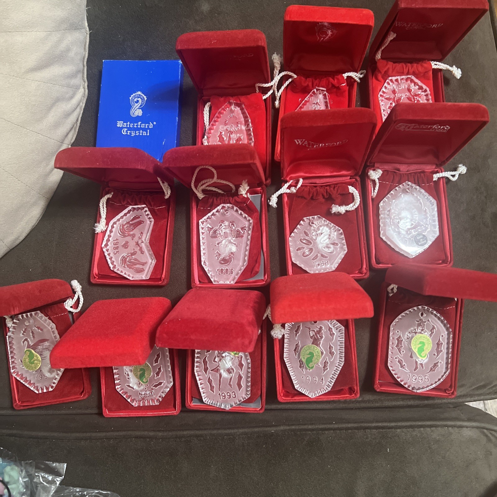 Lot 13 waterford 12 days of christmas. 78,79,80,82,85,86,88,89,90,92,93,94,95.