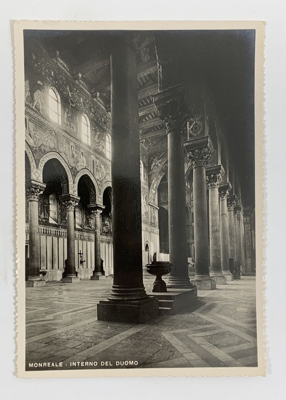 RPPC Interior of the Cathedral Monreale Duomo Italy Real Photo Postcard