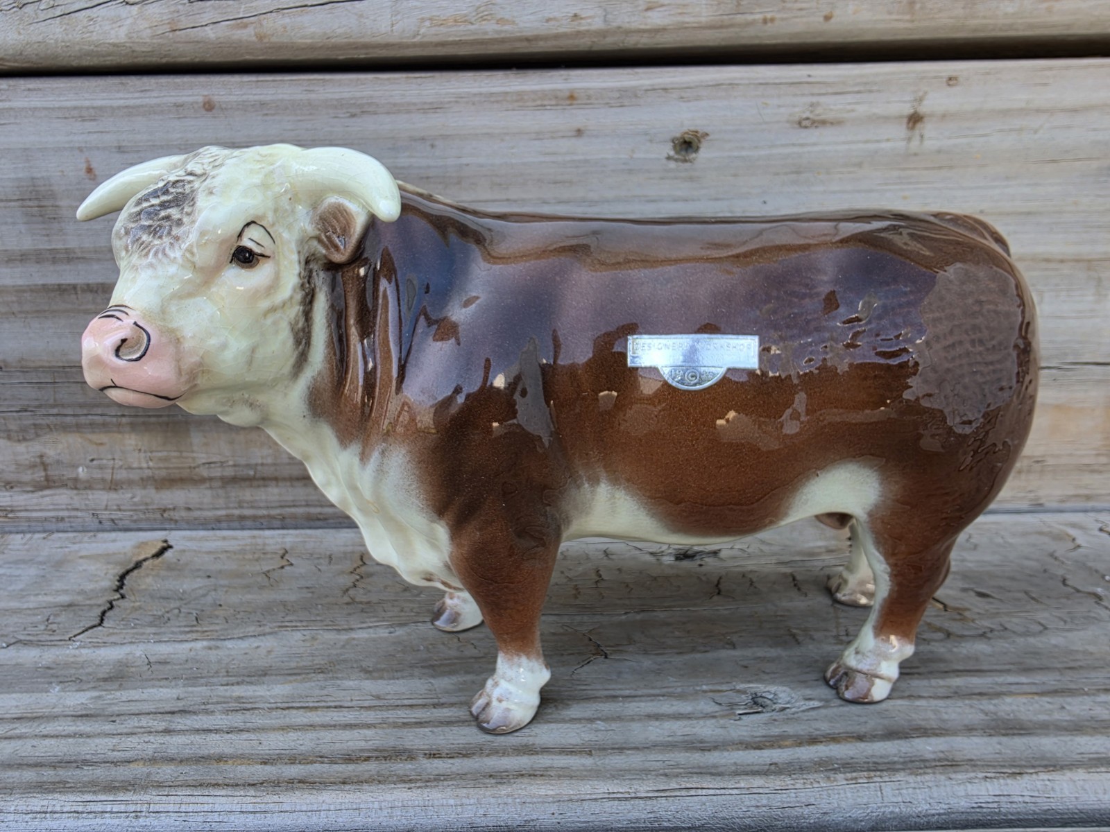 Rare Vintage 1954 Large Hagen-Renaker Designers\' Workshop Hereford Bull \