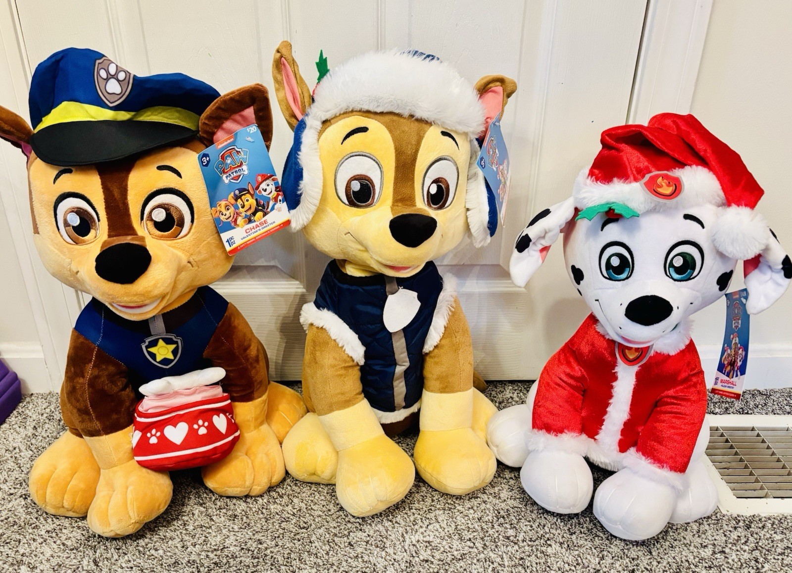 Paw Patrol Christmas Marshall & Chase Plush Porch Greeter Decoration Set of 3