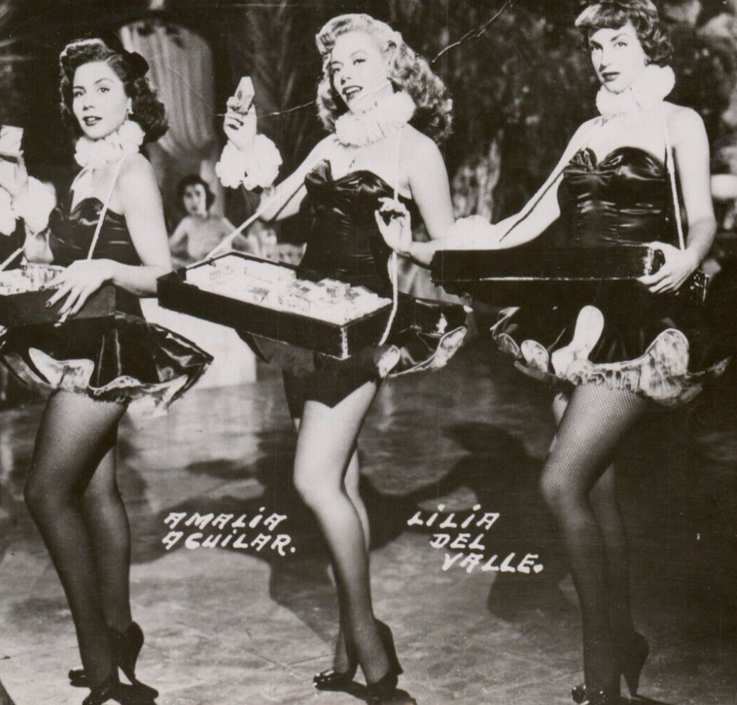 Las 3 Alegres Comadres Legs Fishnet Stockings Heels RPPC Postcard Cheesecake