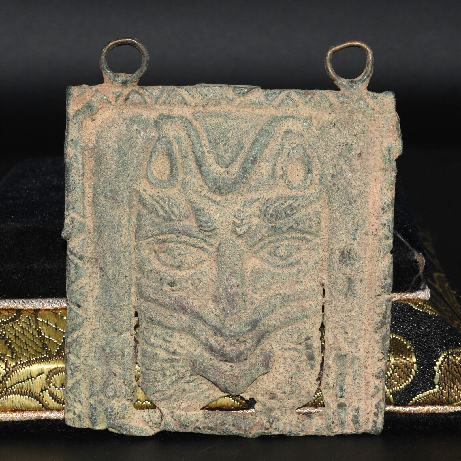 Ancient Roman Bronze Pendant Amulet Depicting a Face Circa 1st - 2nd Century AD