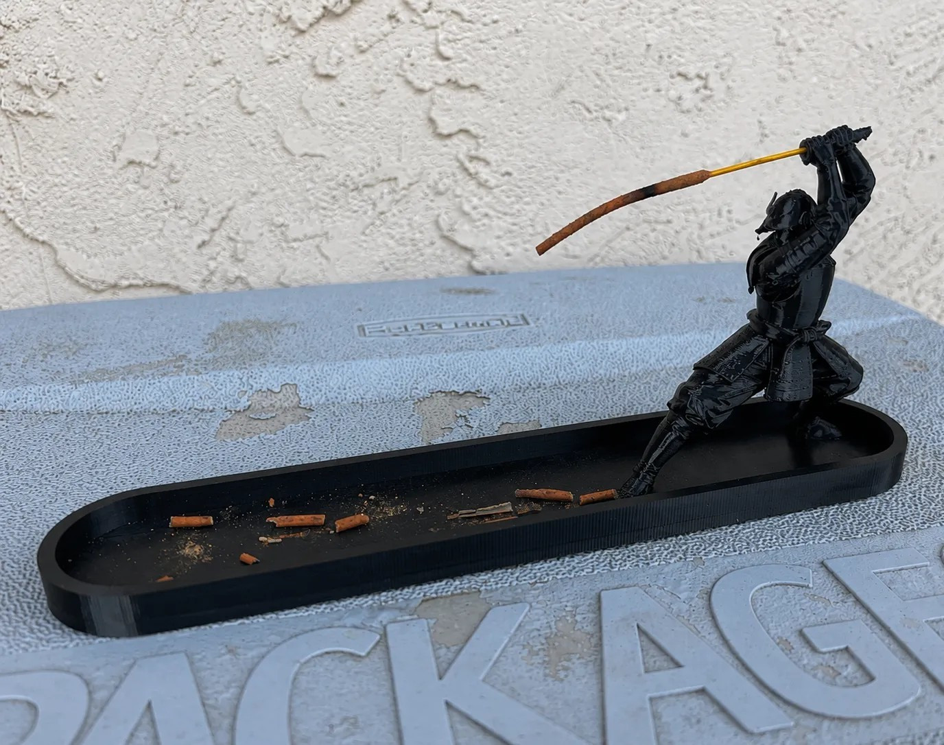 Samurai Incense Stick Holder & Burner with Tray for Buddhism Home Use