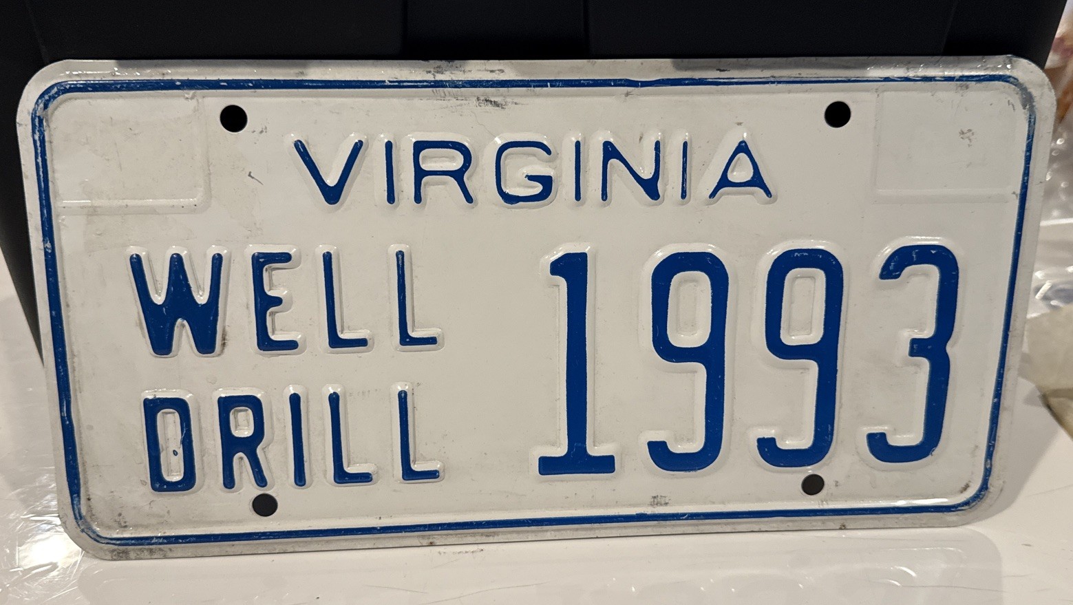 Exp Va Vanity Personalized License Plate Well Driller 1993 Virginia Man Cave Tag