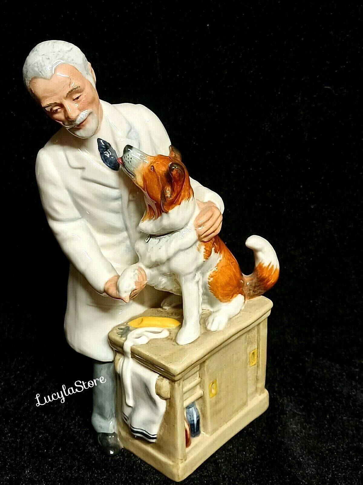 Vintage 1974 Royal Doulton England Pottery Thanks Doc HN 2731 Veterinarian Dog