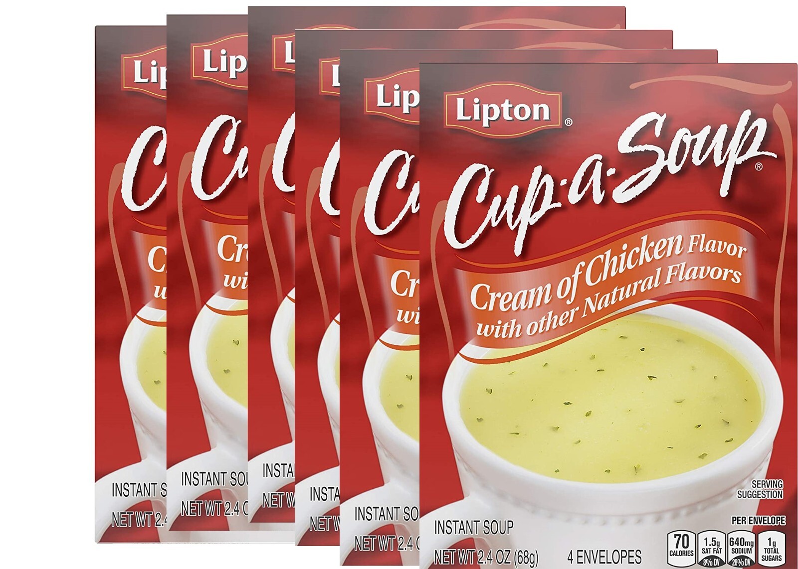 Lipton Cup-a-Soup Instant Soup Cream of Chicken 2.4 Oz 4 Count Pk 6 Lipton Cup-a-Soup Instant Soup Cream of Chicken 2.4 Oz 4 Count Pk 6