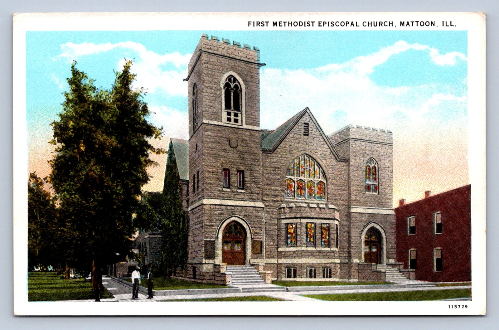 K7/ Mattoon Illinois Postcard c1910 First Methodist Episcopal Church 521