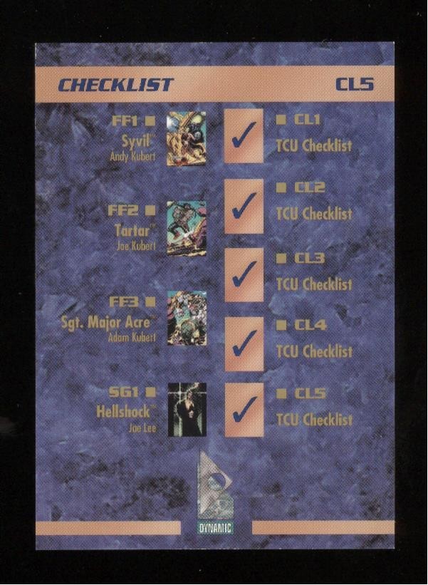 1993 DYNAMIC ENTERTAINMENT CREATOR'S UNIVERSE CHECKLIST INSERT #CL5