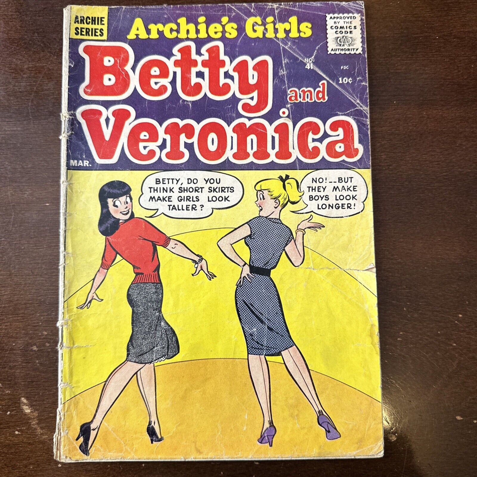 Archie\'s Girls Betty and Veronica #41 (1959) - Betty Veronica Short Skirt Cover