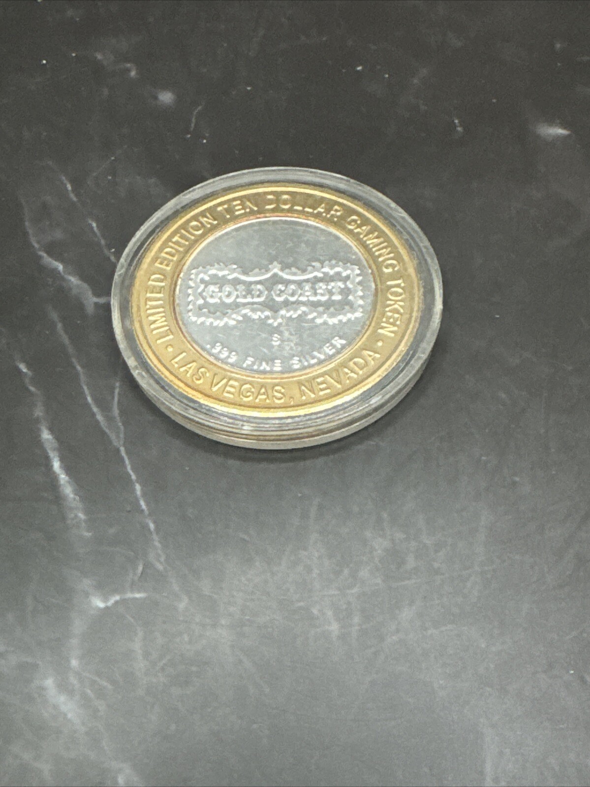 Gold Coast Ping Pang Pong .999 Pure Silver Casino Gaming Token Las Vegas Antique