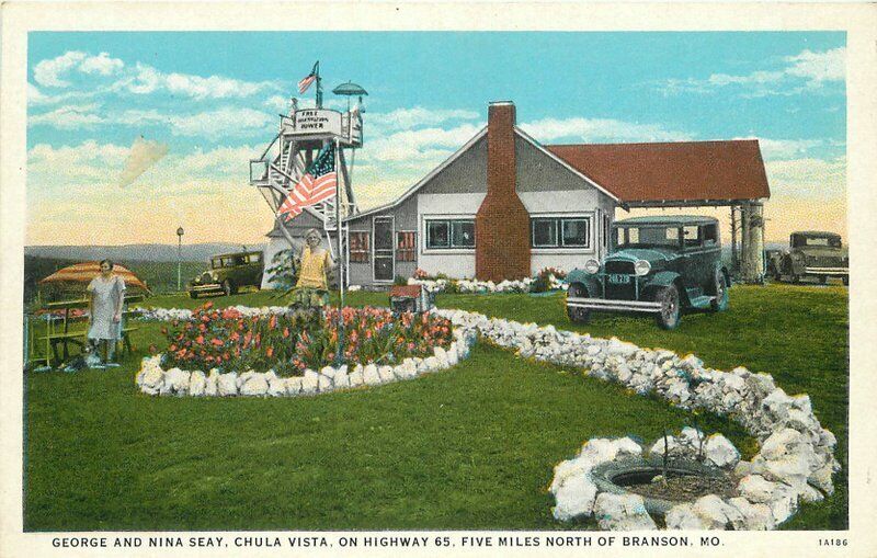 Automobile Seay Chula Vista Branson Missouri 1920s Postcard Teich 12468