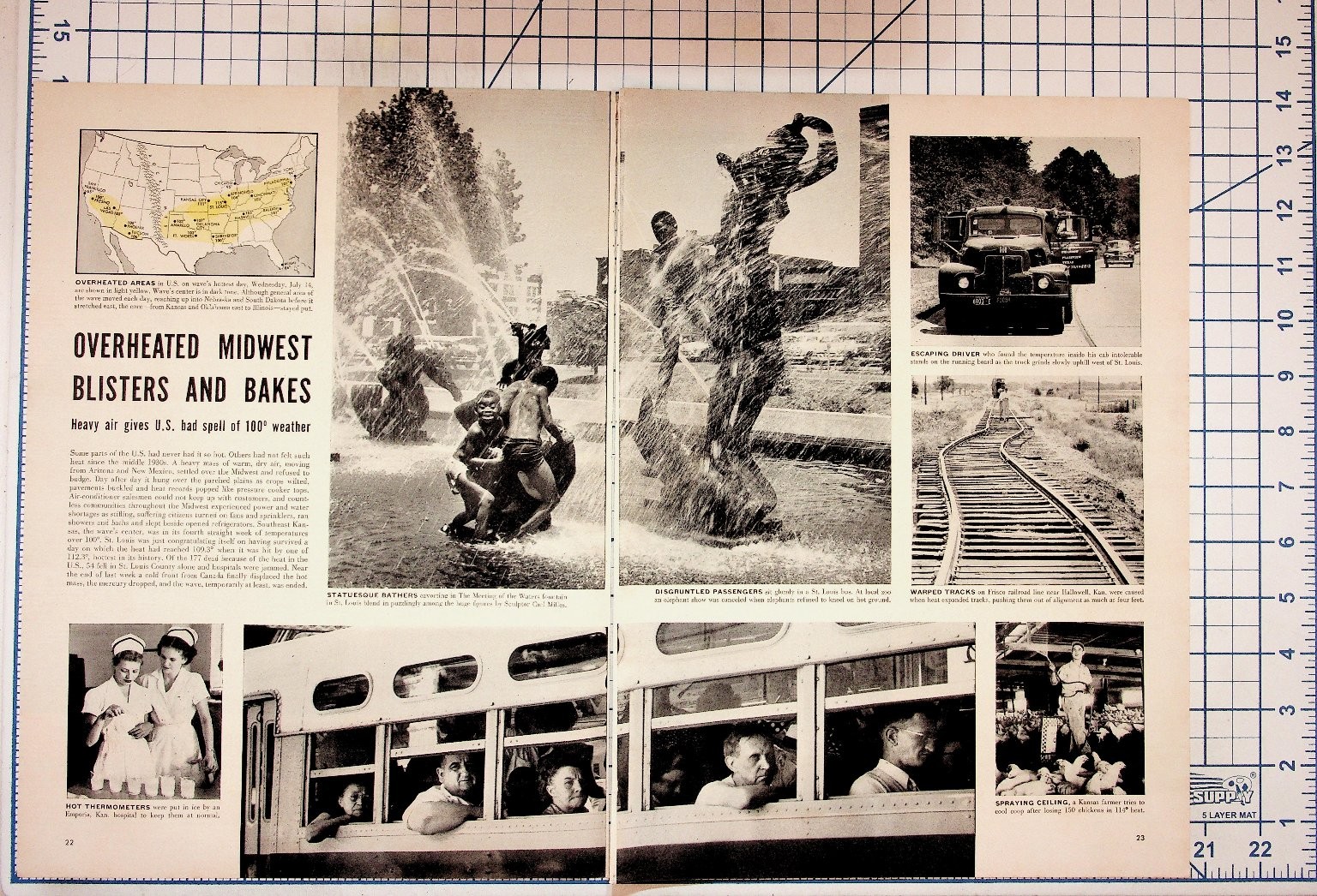 1930s Midwest Heatwave Magazine Page St. Louis Kansas Ephemera